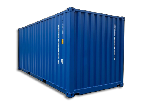 20ft Container nieuw RAL5010 Gentiaanblauw achterkant